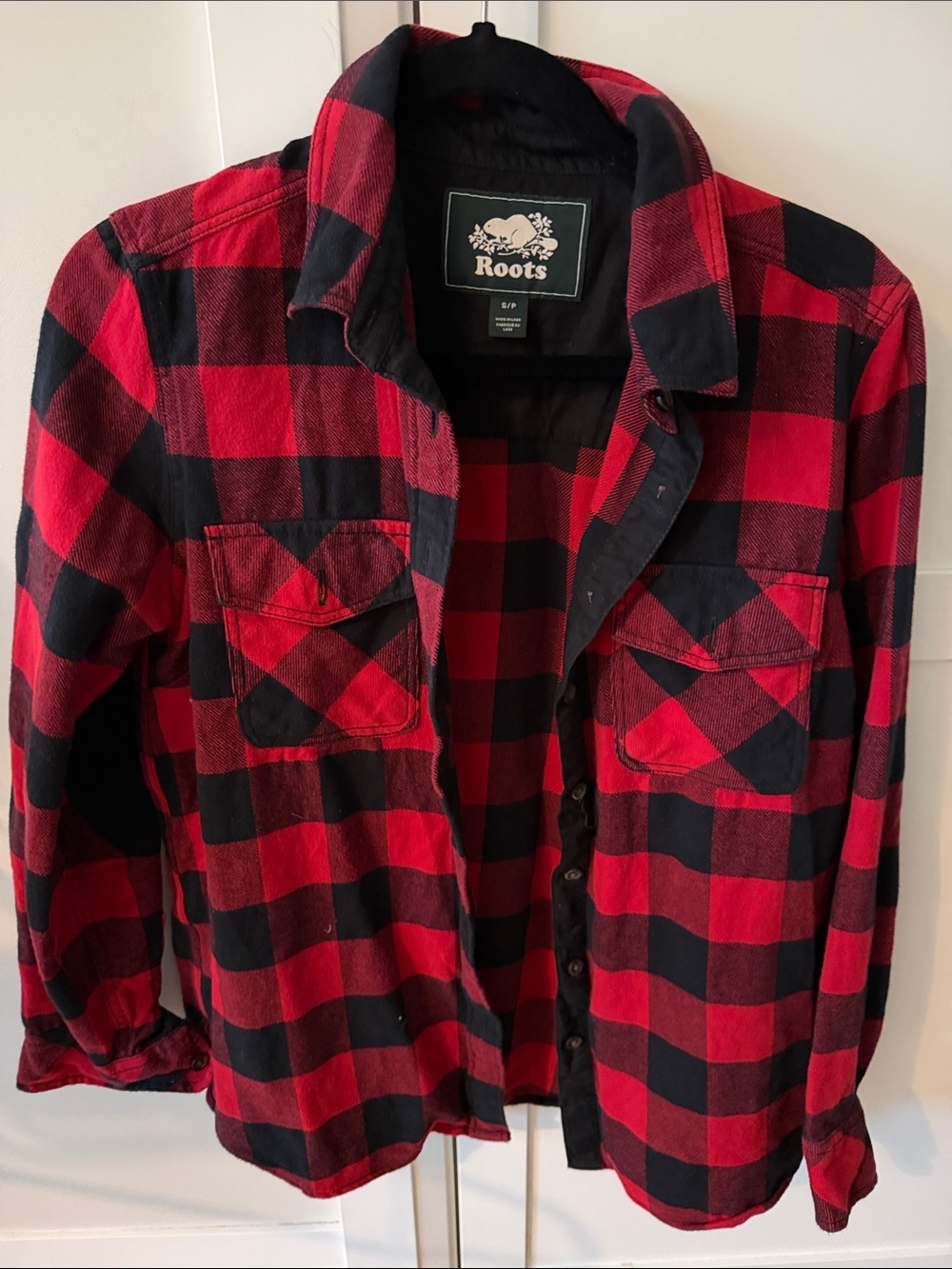 Roots Red and Black Buffalo Plaid Button-Down Shirt